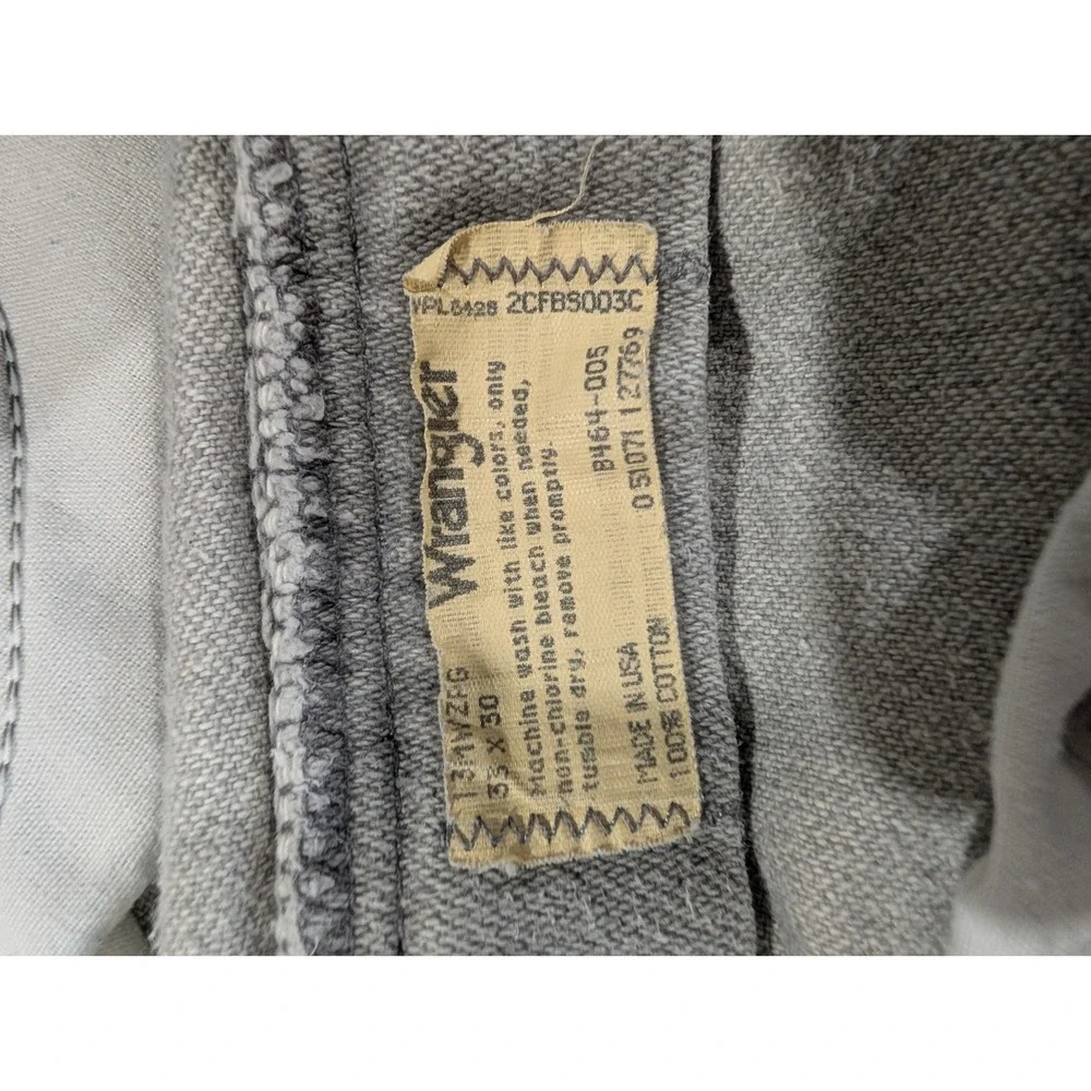 Wrangler 13MWZFG Mens Grey Cowboy Cut Regular Fit Jeans 33x30 USA Made